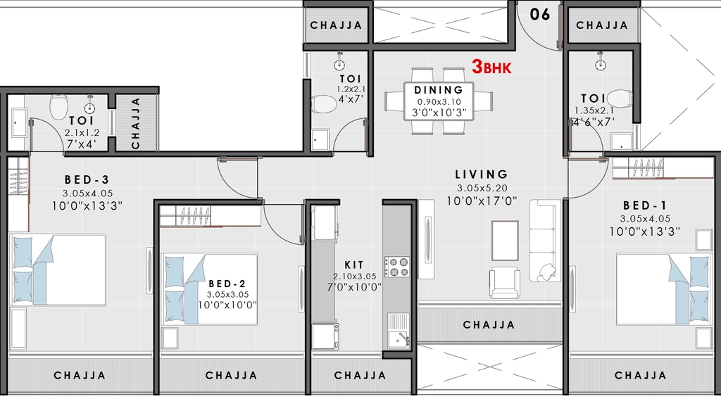 3 BHK Flat in Shivam Tulip Kingdom in Ulwe, Navi Mumbai - Image 911553