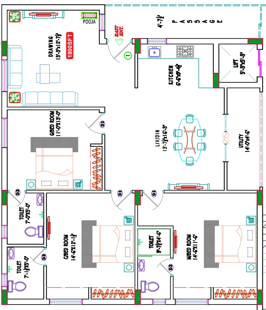 3 BHK Flat in BVR Orchard in Manikonda, Hyderabad - Image 911664
