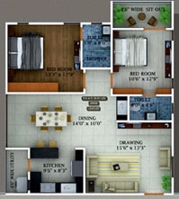 2 BHK Flat in Greenspace Prime in Manikonda, Hyderabad - Image 911668
