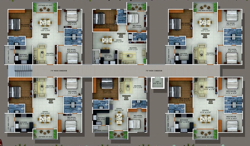 Floor Plan of Greenspace Prime in Manikonda, Hyderabad - Image 388383