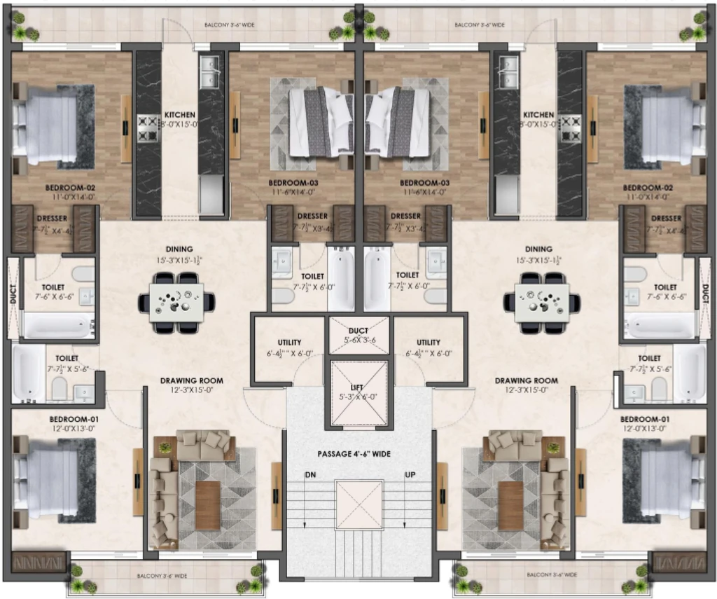 Floor Plan of Sri Sai Amari Vintage Arch in Mohali, Chandigarh - Image 387393