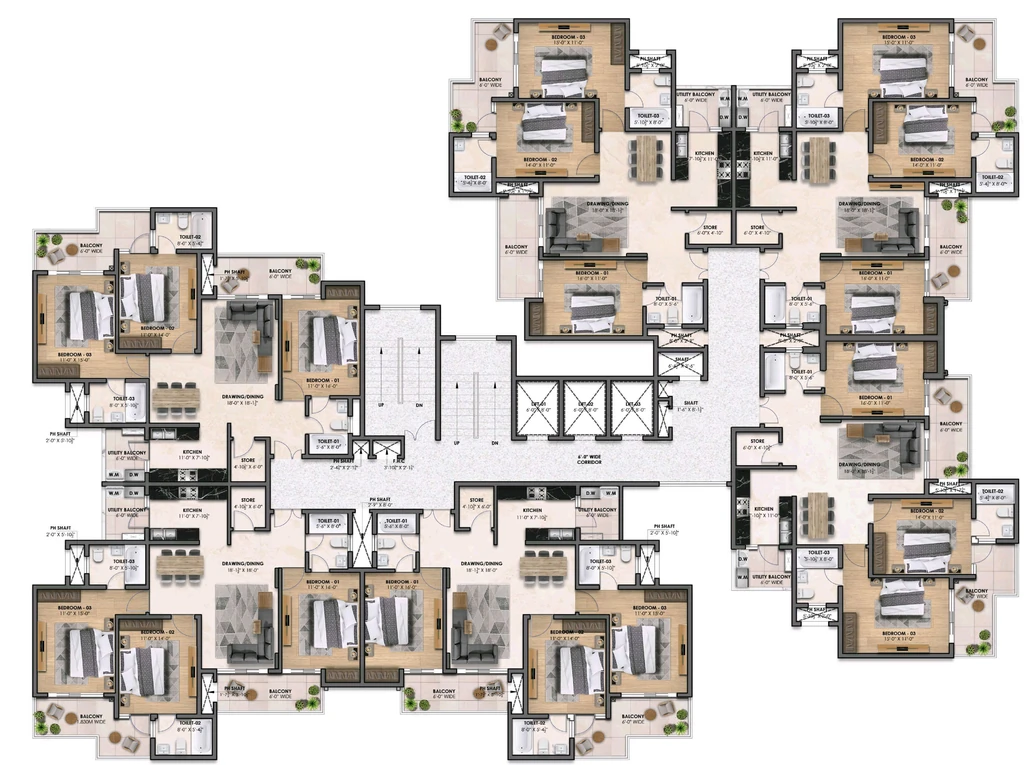 Floor Plan of Townbell Amayra Trillium in Mohali, Chandigarh - Image 387432
