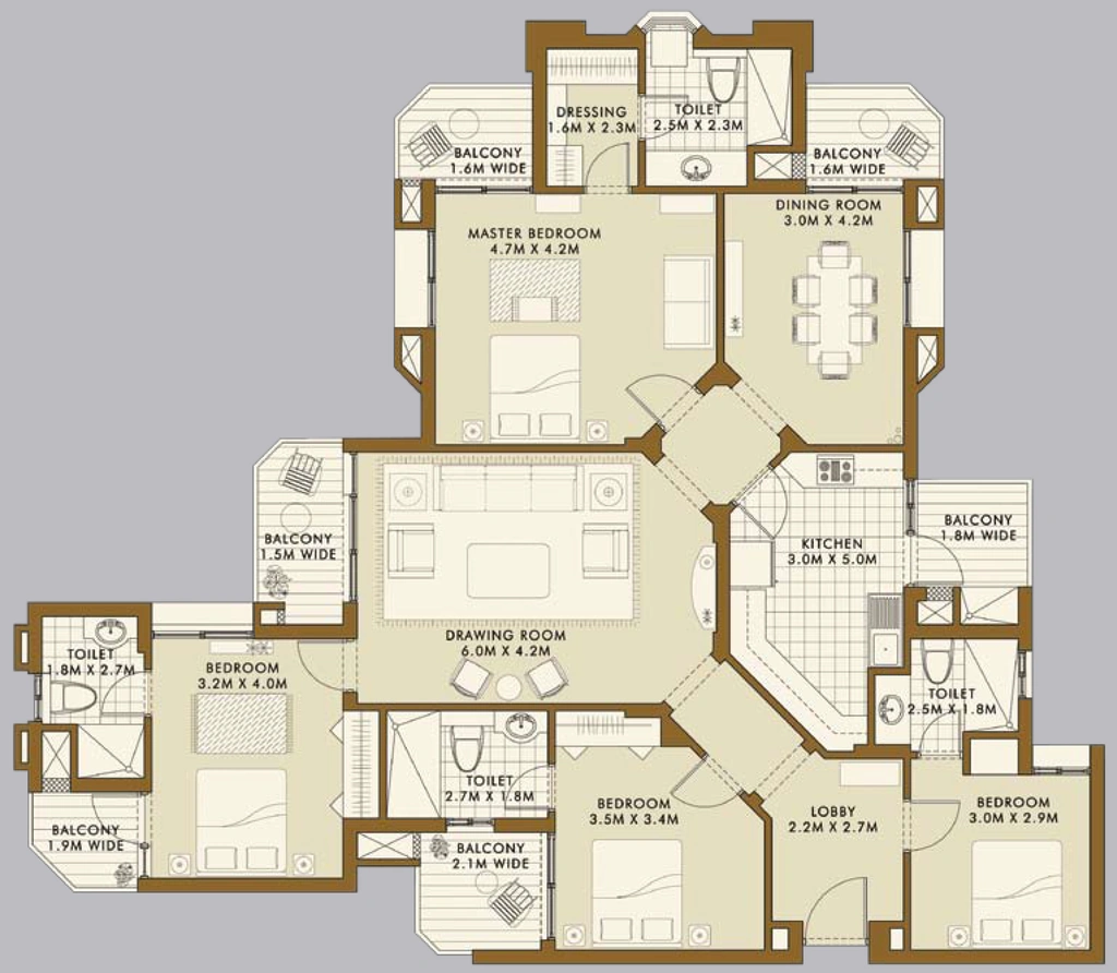 4 BHK Flat in ATS Golf Meadows Prelude in Dera Bassi, Chandigarh - Image 911284