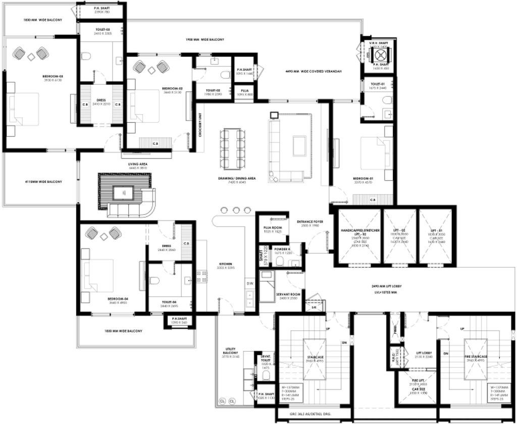 4 BHK Flat in Avancer Atulyam The Bliss in Mohali, Chandigarh - Image 911320