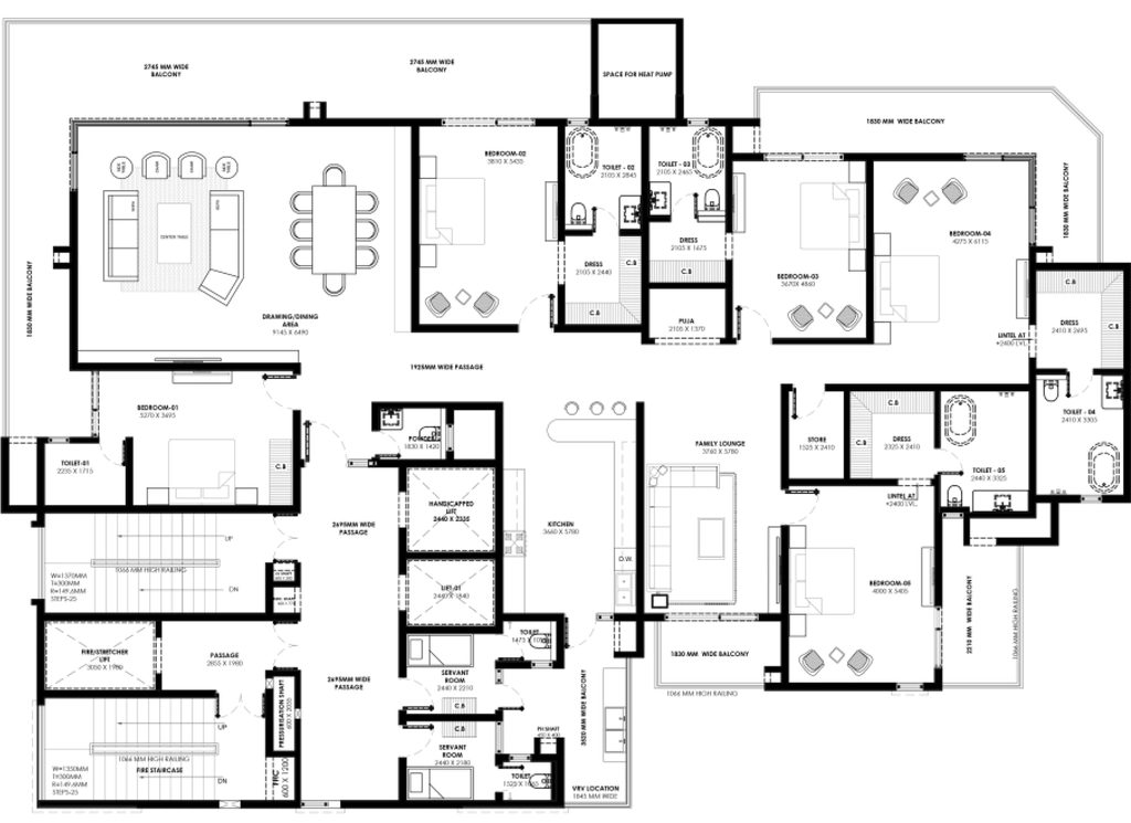 5 BHK Flat in Avancer Atulyam The Bliss in Mohali, Chandigarh - Image 911321