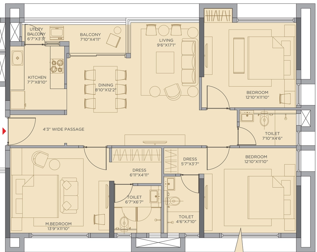 3 BHK Flat in Khushi Vega in Jharapada, Bhubaneswar - Image 911601