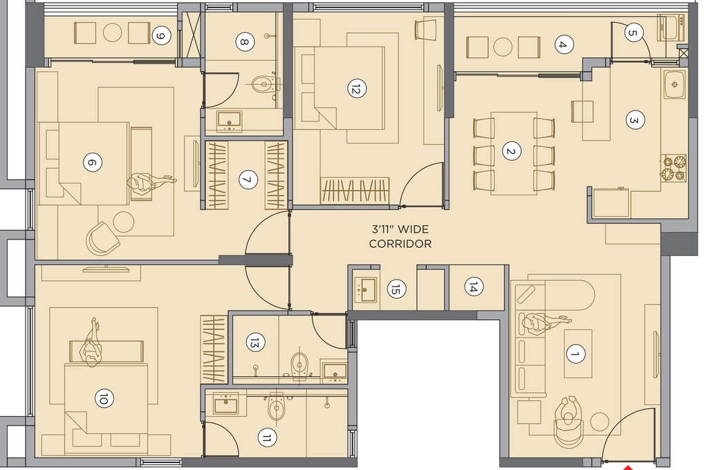 3 BHK Flat in Khushi Vega in Jharapada, Bhubaneswar - Image 911603