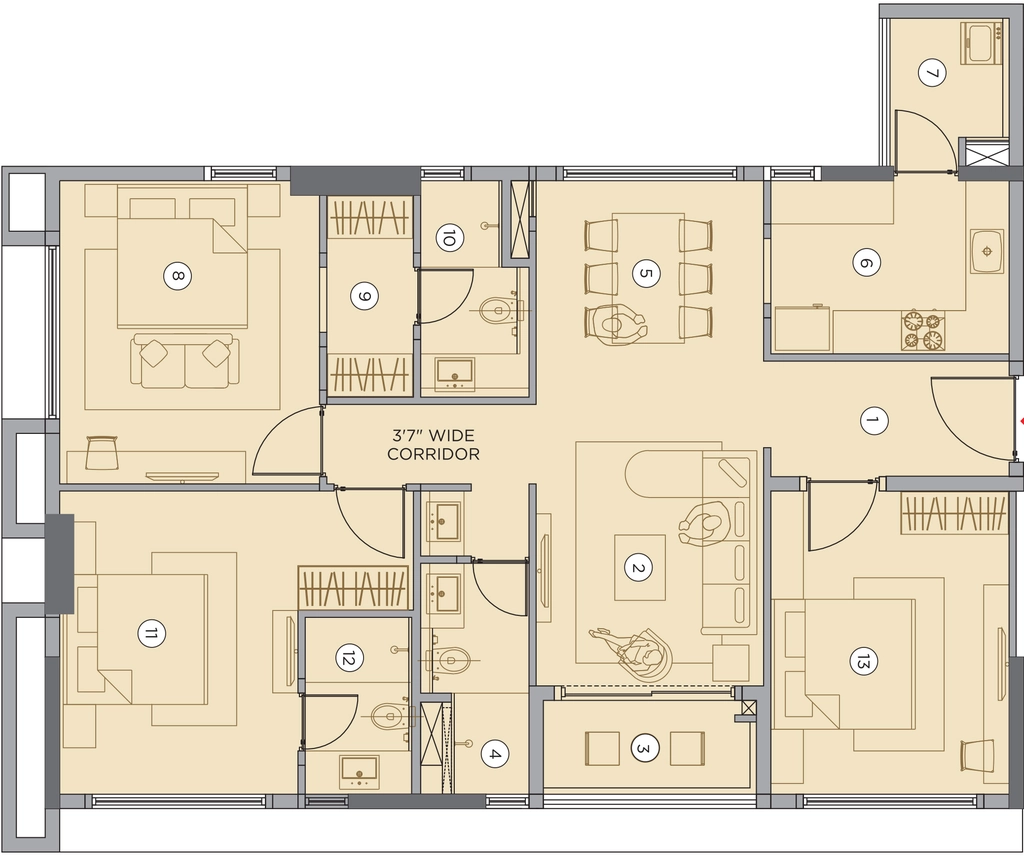 3 BHK Flat in Khushi Vega in Jharapada, Bhubaneswar - Image 911602