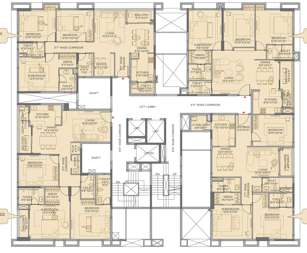 Floor Plan of Khushi Vega in Jharapada, Bhubaneswar - Image 388224