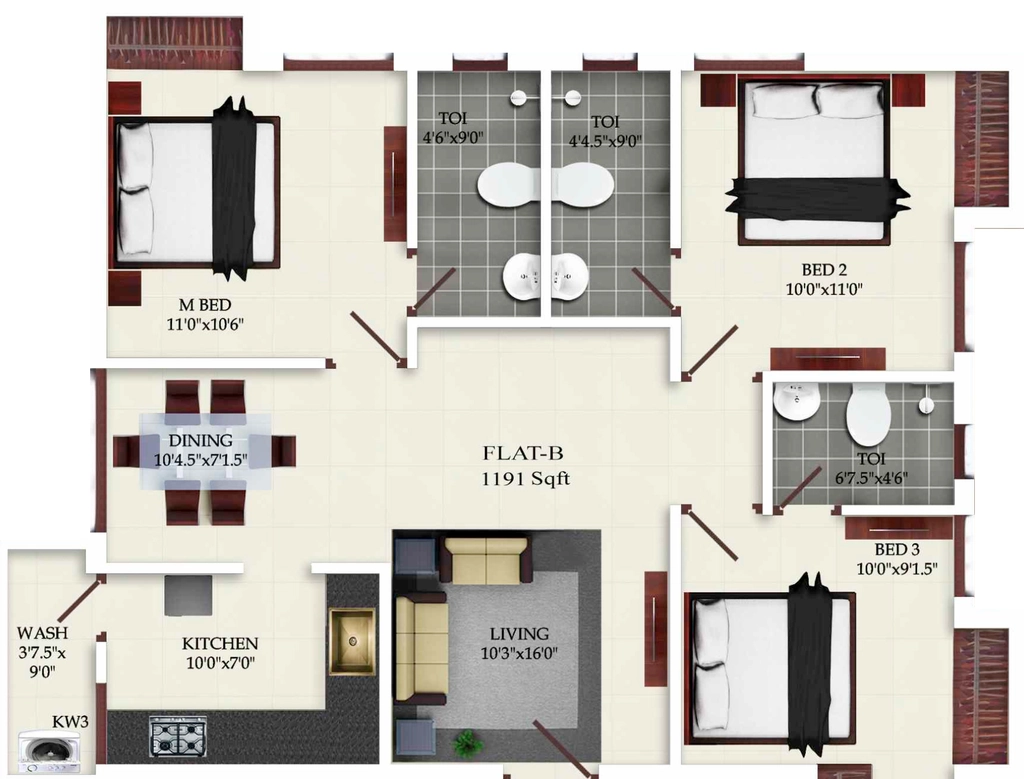 3 BHK Flat in India Sharon in Anna Nagar, Chennai - Image 911299