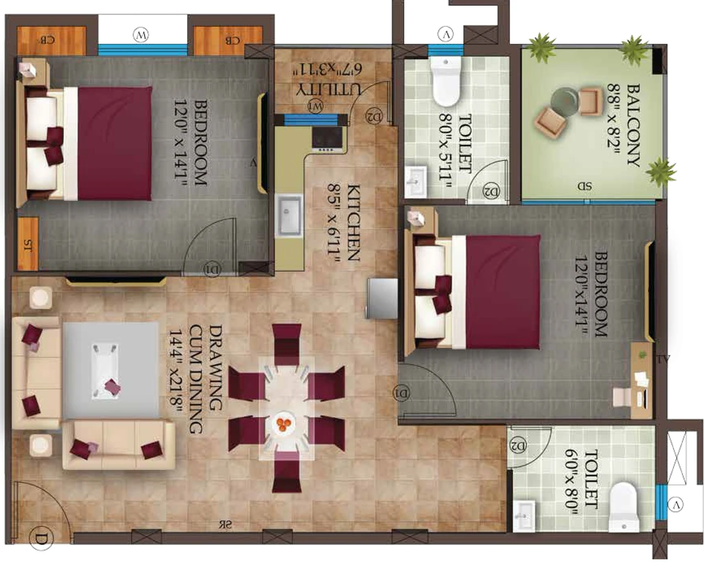 2 BHK Flat in Krishna Laxmi Arcade in Jharapada, Bhubaneswar - Image 911608