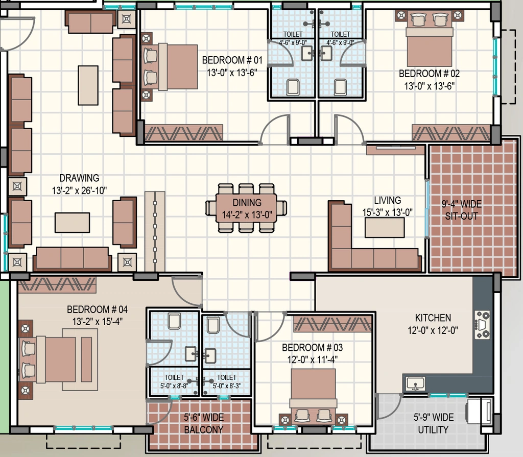 4 BHK Flat in Deccan KS Enliven in Gandipet, Hyderabad - Image 911300