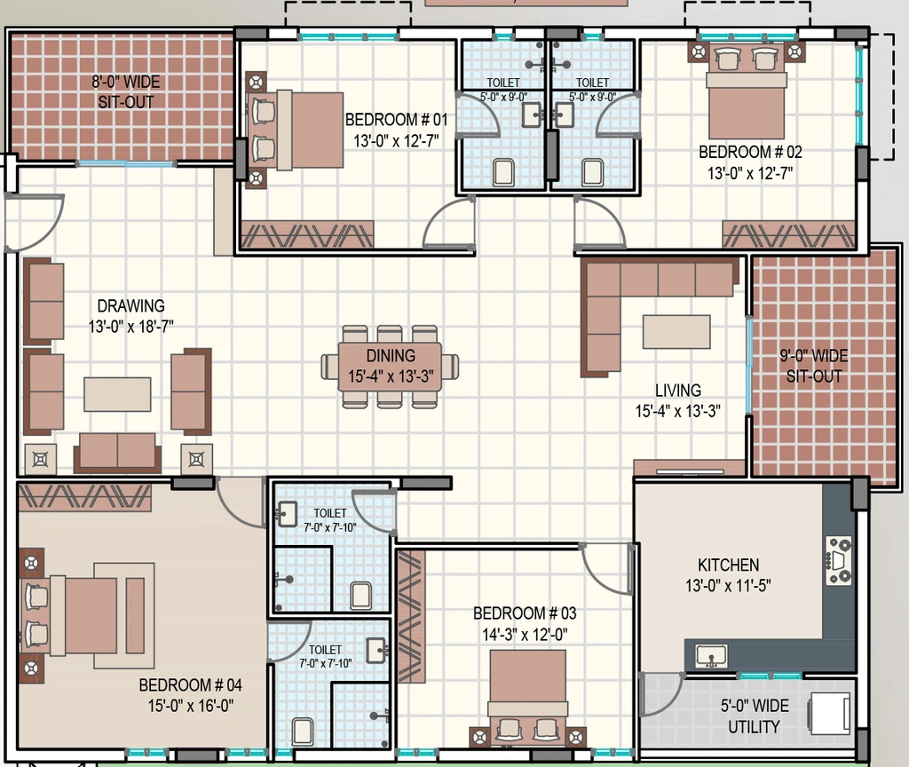 4 BHK Flat in Deccan KS Enliven in Gandipet, Hyderabad - Image 911301