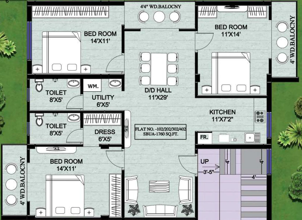 3 BHK Flat in Suravi Royal in Jharapada, Bhubaneswar - Image 911622