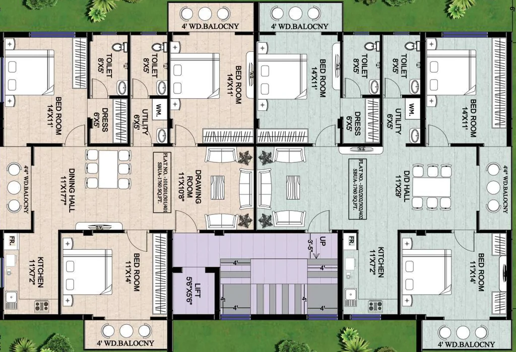 Floor Plan of Suravi Royal in Jharapada, Bhubaneswar - Image 388272