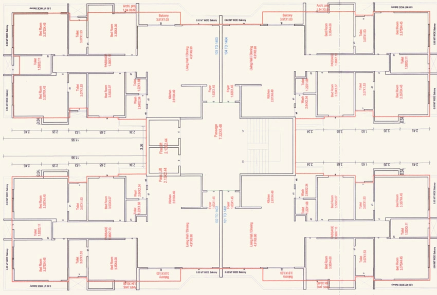 Floor Plan of Galaxy Luxuria in Chhani, Vadodara - Image 387813