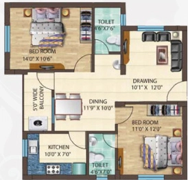3 BHK Flat in Ganapati Residency in Jharapada, Bhubaneswar - Image 911896