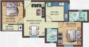 2 BHK Flat in Ganapati Residency in Jharapada, Bhubaneswar - Image 911892