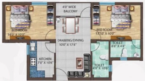 2 BHK Flat in Ganapati Residency in Jharapada, Bhubaneswar - Image 911894