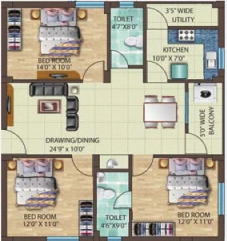 3 BHK Flat in Ganapati Residency in Jharapada, Bhubaneswar - Image 911900