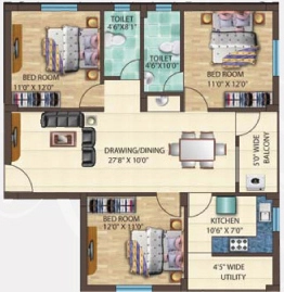 3 BHK Flat in Ganapati Residency in Jharapada, Bhubaneswar - Image 911901