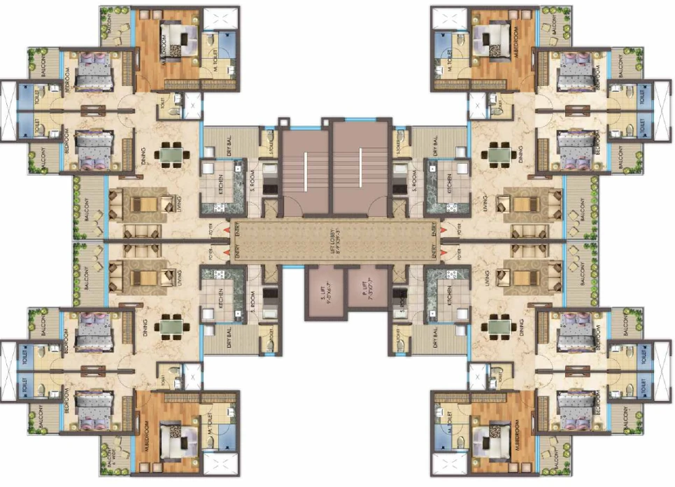 Floor Plan of MB Beverly Golf Avenue in Mohali, Chandigarh - Image 387626