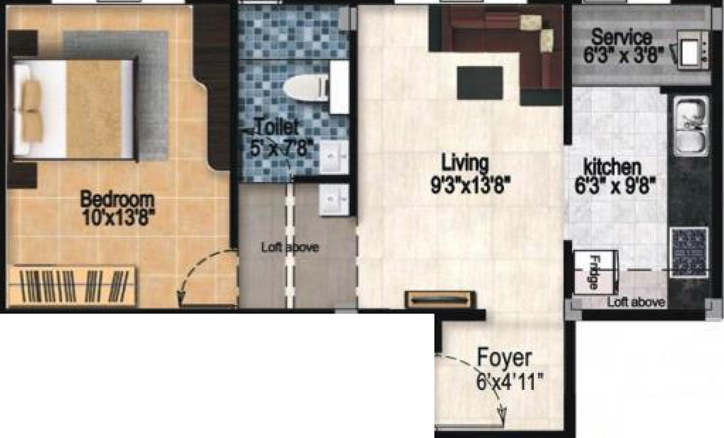 1 BHK Flat in Tulive Dakshin in Iyyappanthangal, Chennai - Image 911348