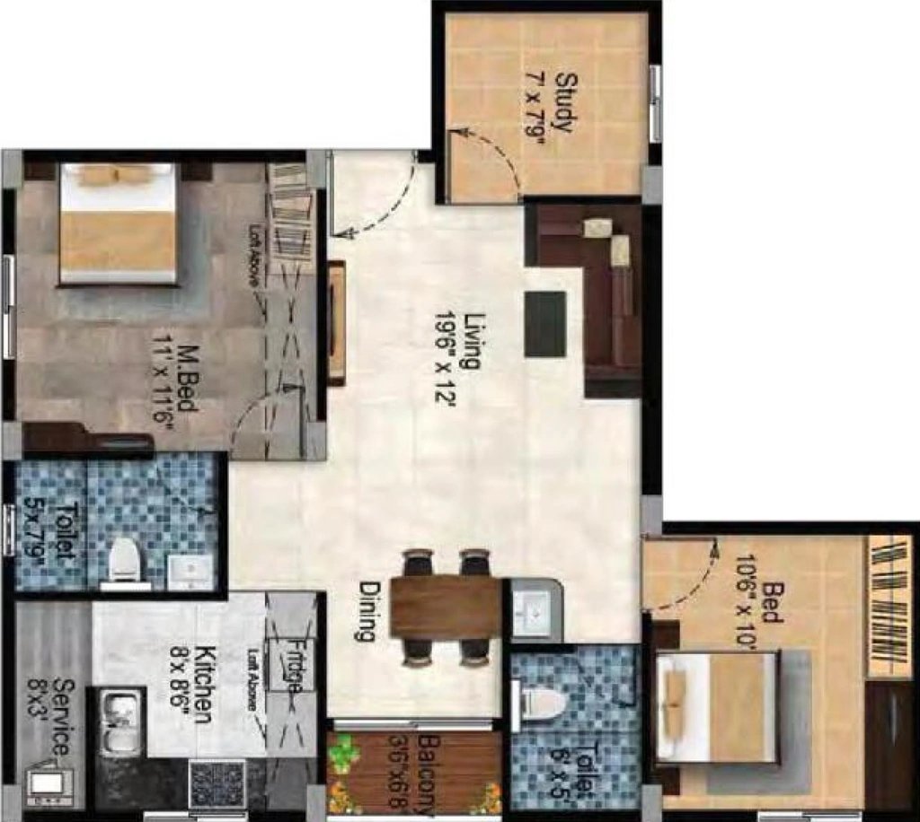2.5 BHK Flat in Tulive Dakshin in Iyyappanthangal, Chennai - Image 911353