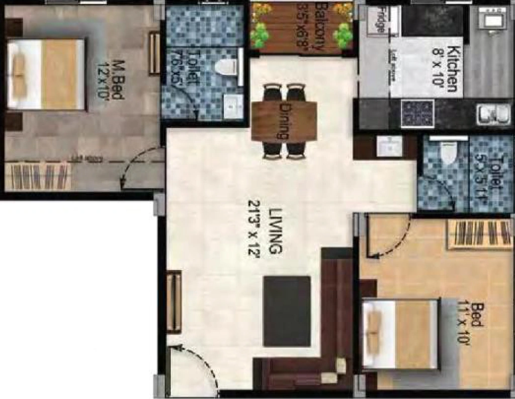 2 BHK Flat in Tulive Dakshin in Iyyappanthangal, Chennai - Image 911350