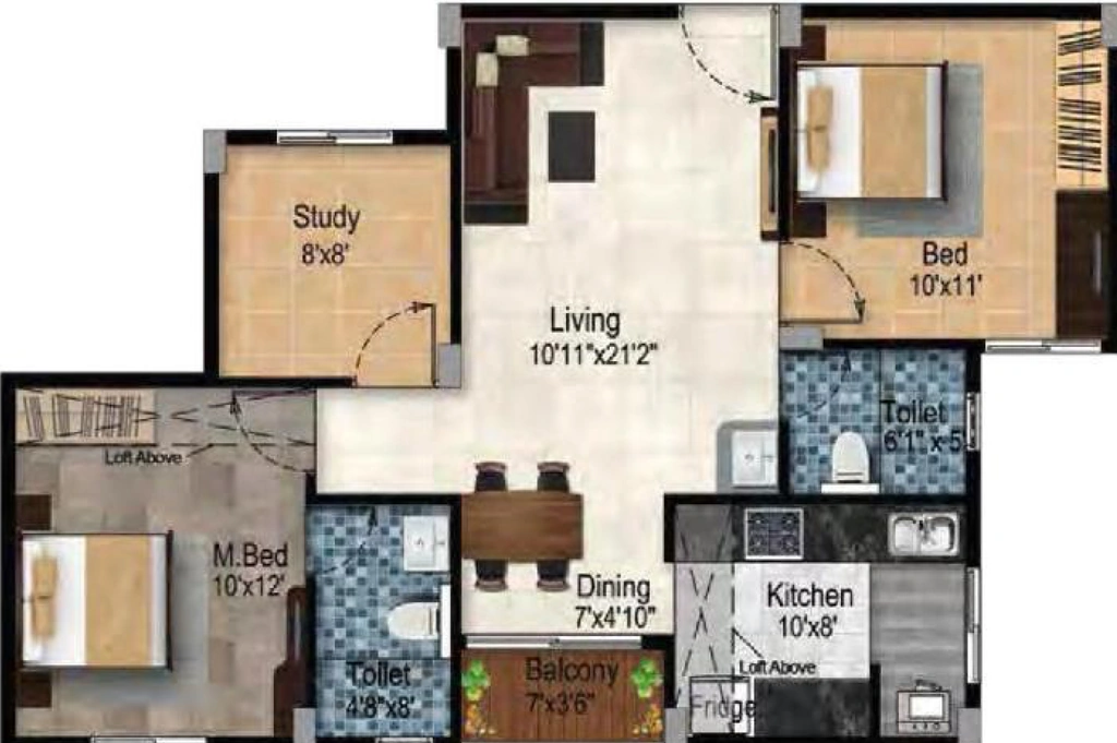 2 BHK Flat in Tulive Dakshin in Iyyappanthangal, Chennai - Image 911351