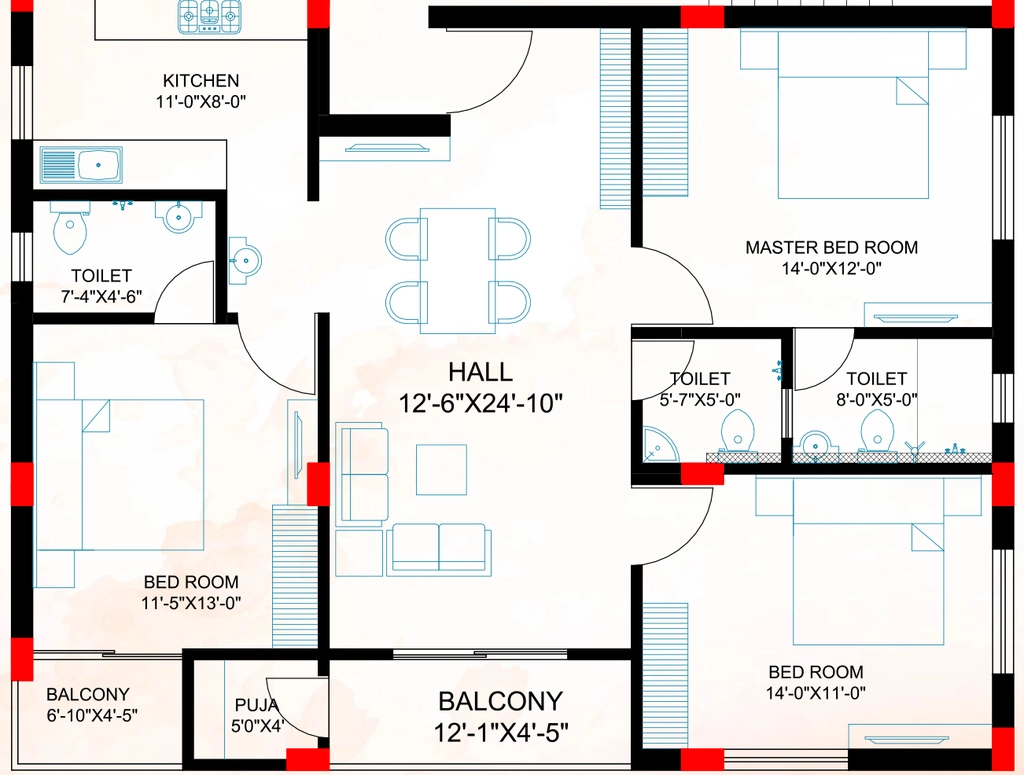 3 BHK Flat in JJP Nirmalya in Kalinga Nagar, Bhubaneswar - Image 911600