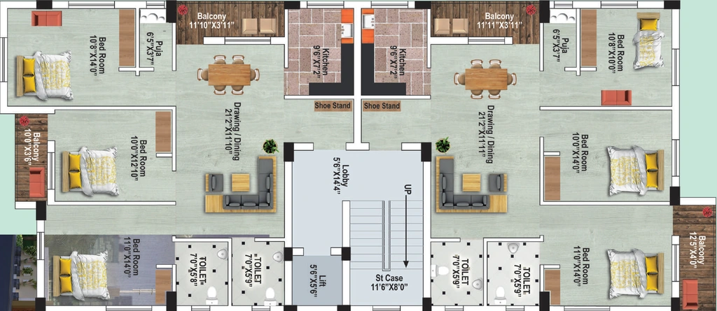 Floor Plan of Silverstone Bhagabati Greens in Kalinga Nagar, Bhubaneswar - Image 388260