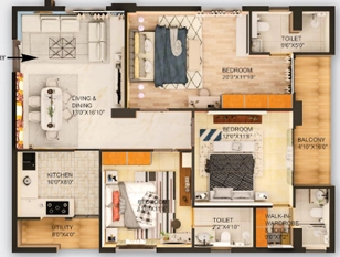 3 BHK Flat in Pawani La Vista in Kalinga Nagar, Bhubaneswar - Image 911610