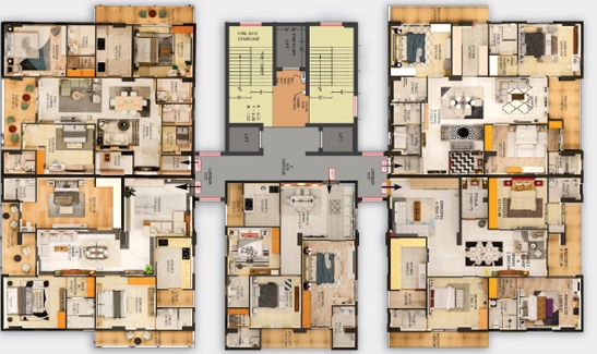 Floor Plan of Pawani La Vista in Kalinga Nagar, Bhubaneswar - Image 388241