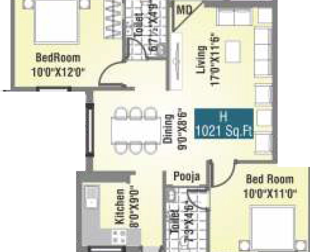 2 BHK Flat in Sree Sai Air View Apartment in Manapakkam, Chennai - Image 911376