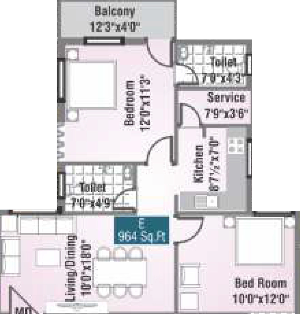 2 BHK Flat in Sree Sai Air View Apartment in Manapakkam, Chennai - Image 911375