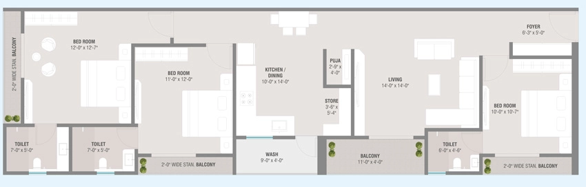 3 BHK Flat in Khanak Ramya Sky in Sama Savli Road, Vadodara - Image 911436