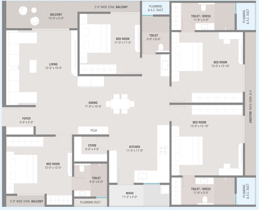 4 BHK Flat in Khanak Ramya Sky in Sama Savli Road, Vadodara - Image 911437