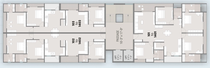 Floor Plan of Khanak Ramya Sky in Sama Savli Road, Vadodara - Image 387821
