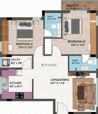 2 BHK Flat in Rajali Shine in Velachery, Chennai - Image 911381