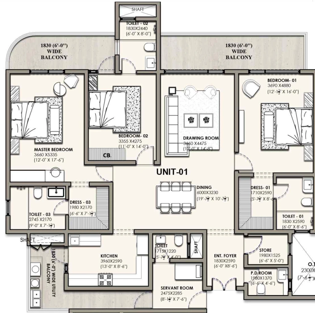 3 BHK Flat in Evoq Antalia in Mohali, Chandigarh - Image 911388