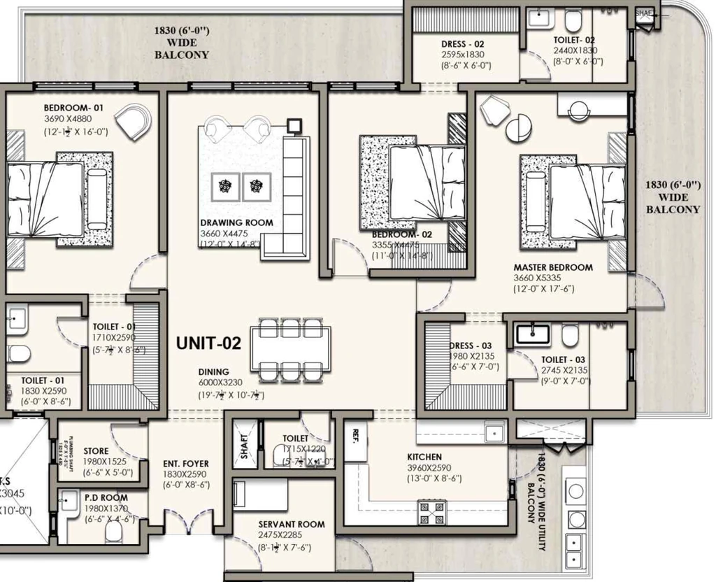 3 BHK Flat in Evoq Antalia in Mohali, Chandigarh - Image 911389