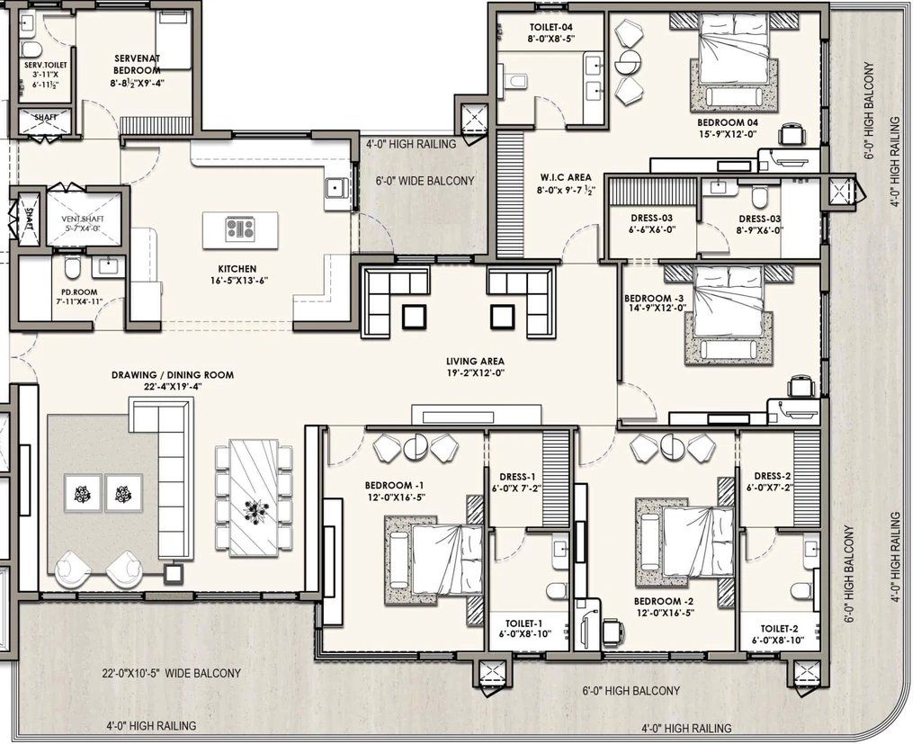 4 BHK Flat in Evoq Antalia in Mohali, Chandigarh - Image 911391