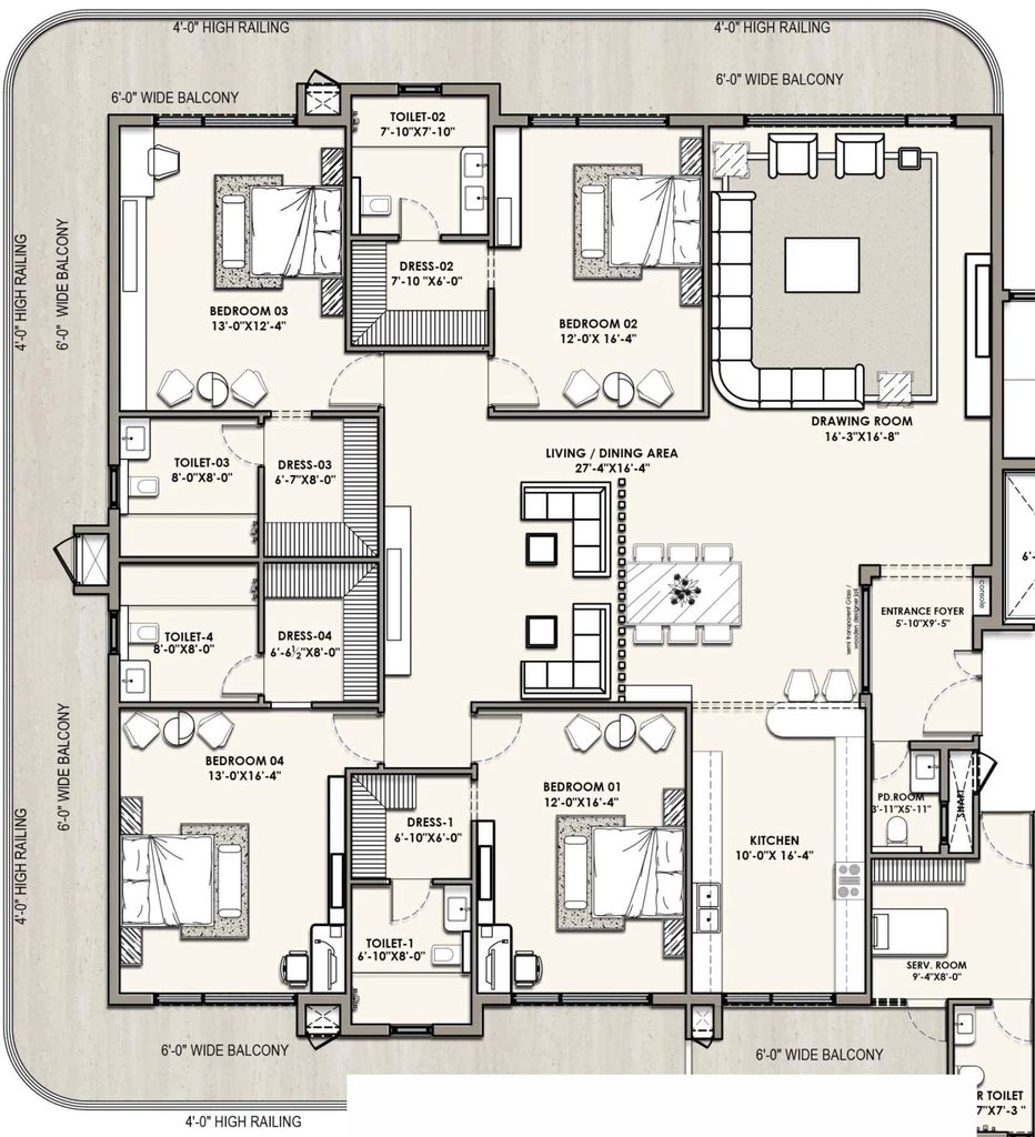 4 BHK Flat in Evoq Antalia in Mohali, Chandigarh - Image 911394
