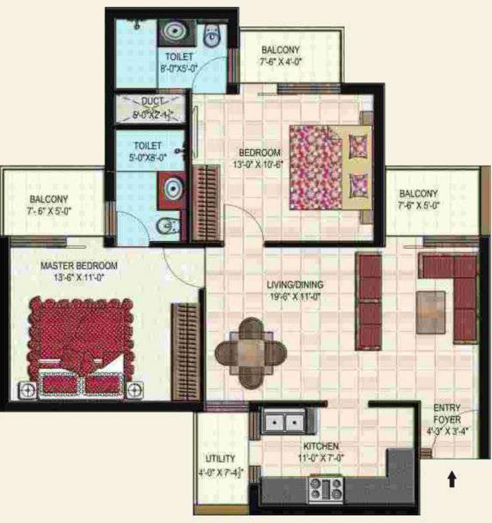 2 BHK Flat in Gillco Parkhills in Mohali, Chandigarh - Image 911400
