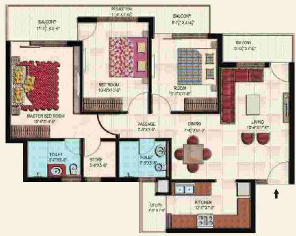3 BHK Flat in Gillco Parkhills in Mohali, Chandigarh - Image 911401