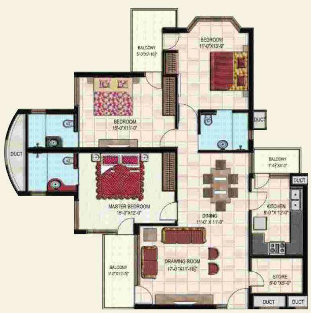 3 BHK Flat in Gillco Parkhills in Mohali, Chandigarh - Image 911402