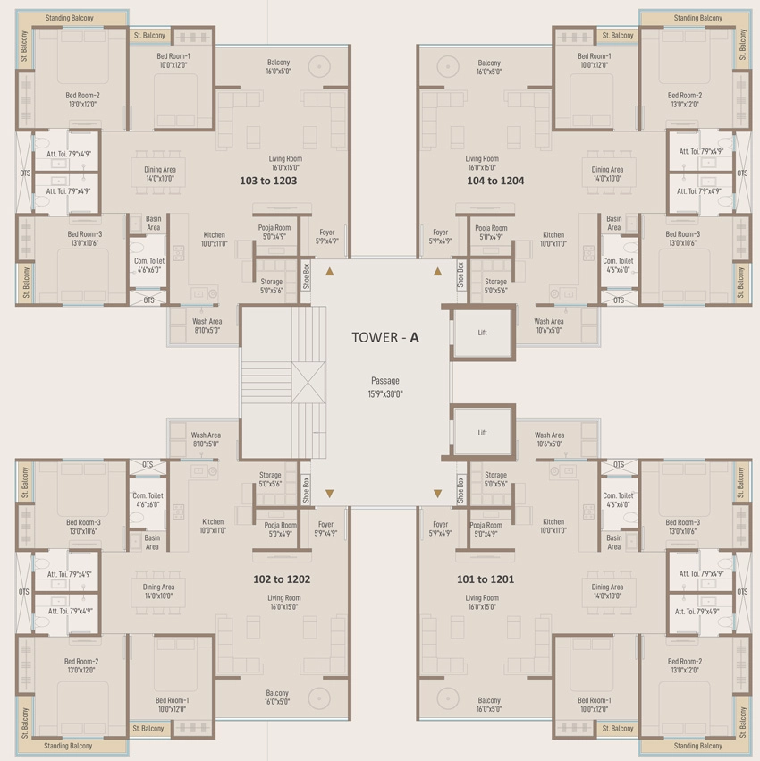 Floor Plan of Sun Elite in Chhani, Vadodara - Image 387805