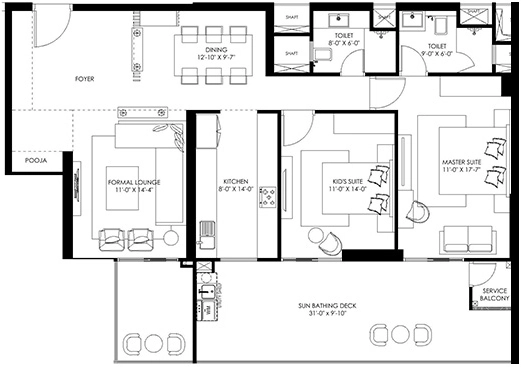 2 BHK Flat in Homeland Regalia in Mohali, Chandigarh - Image 911408