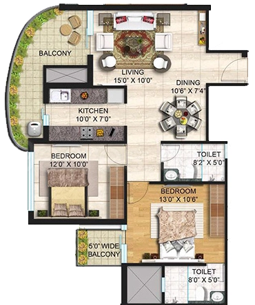 2 BHK Flat in JLPL Galaxy Heights in Mohali, Chandigarh - Image 911427